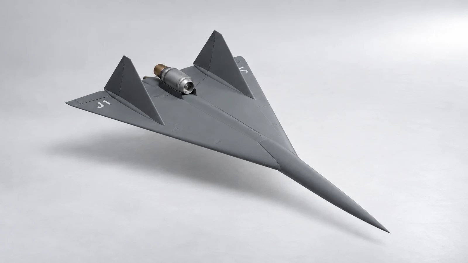 Front three-quarter studio view of the J1 aircraft